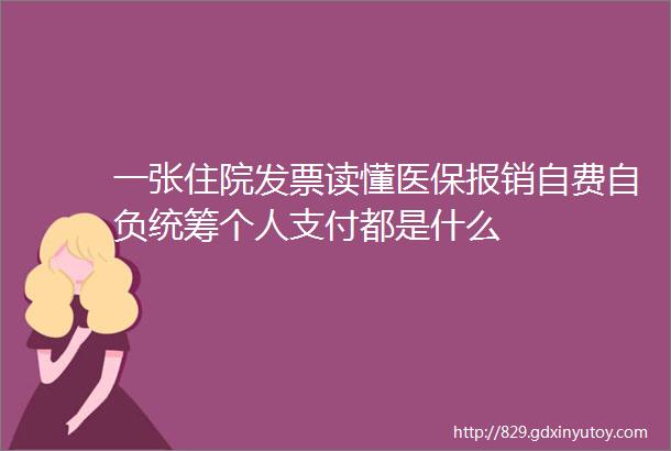 一张住院发票读懂医保报销自费自负统筹个人支付都是什么