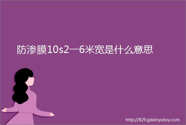 防渗膜10s2一6米宽是什么意思