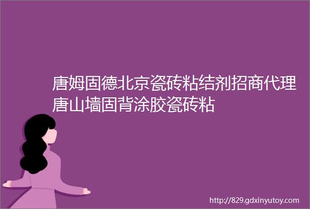 唐姆固德北京瓷砖粘结剂招商代理唐山墙固背涂胶瓷砖粘