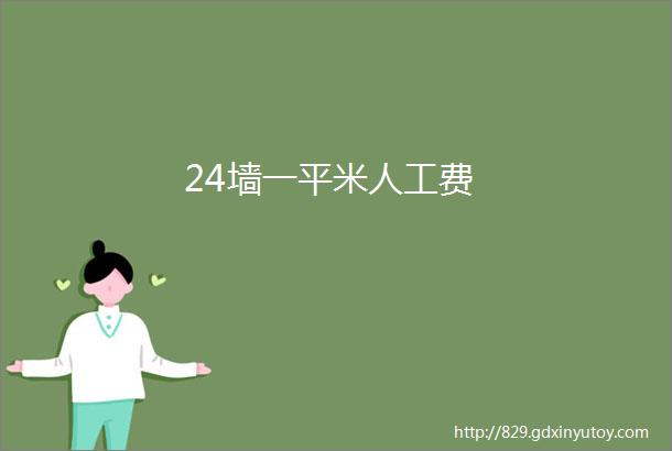 24墙一平米人工费