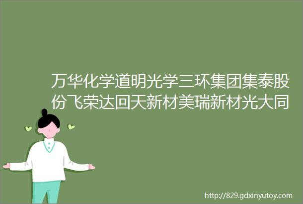 万华化学道明光学三环集团集泰股份飞荣达回天新材美瑞新材光大同创等知名上市企业是如何布局线上营销的