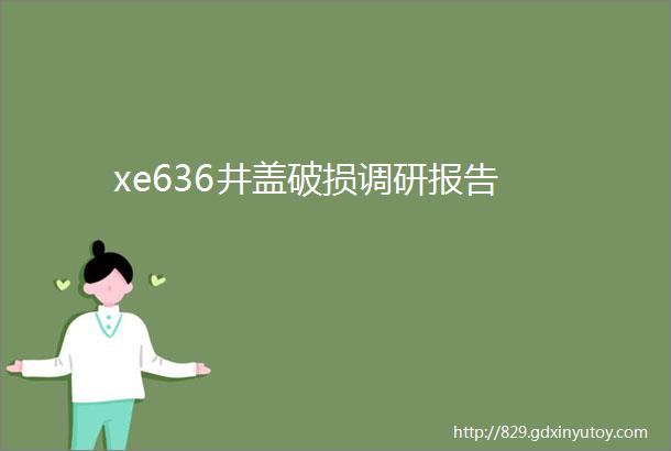 xe636井盖破损调研报告