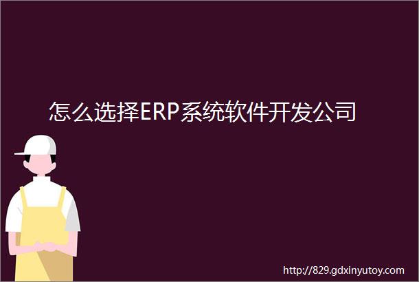 怎么选择ERP系统软件开发公司