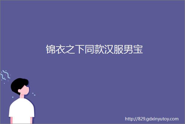 锦衣之下同款汉服男宝