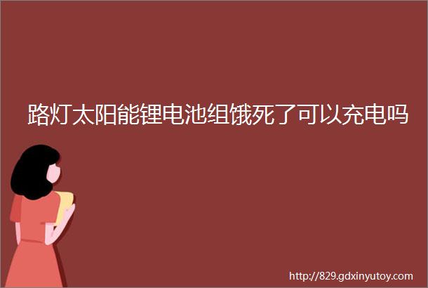 路灯太阳能锂电池组饿死了可以充电吗