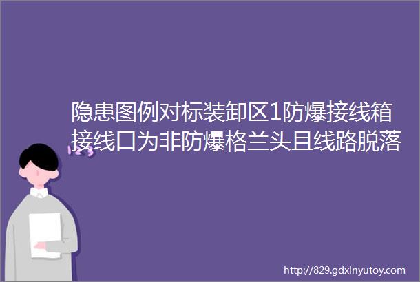 隐患图例对标装卸区1防爆接线箱接线口为非防爆格兰头且线路脱落